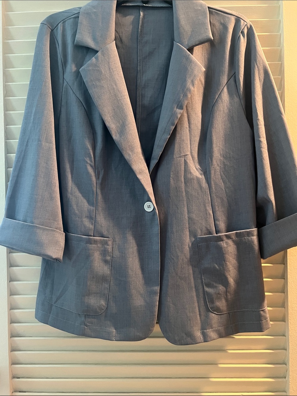 Women's Grey Tailored Single-Button Blazer